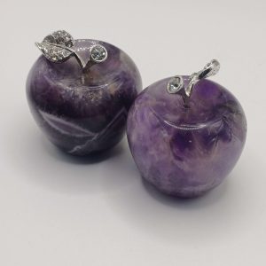 Range of Amethyst Crystal Decorative Apple Figurines