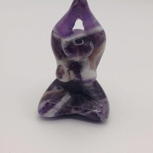 Carved Amethyst Yoga Figurine