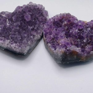Natural Amethyst Heart-Shaped Clusters
