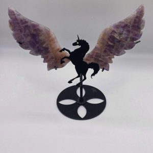 Natural Amethyst Winged Unicorn Pegasus Ornament