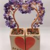 Amethyst Crystal Heart-Shaped Bonsai Tree of Life