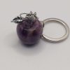 Amethyst Polished Apple Keyring