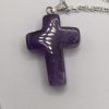 Carved Amethyst Cross Chain Pendant