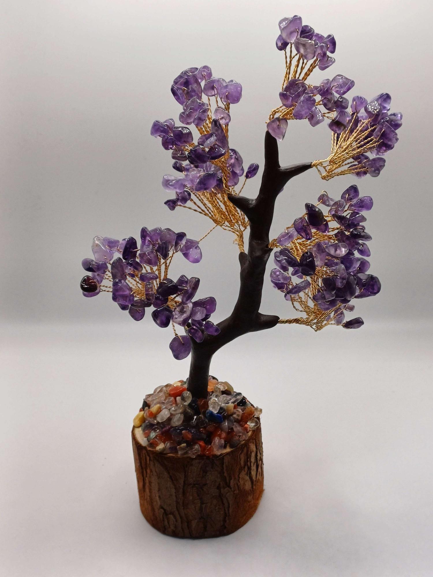 Large Amethyst Tree of Life with Wooden Base