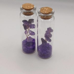 Mini Amethyst Crystal Trees of Life in Bottles