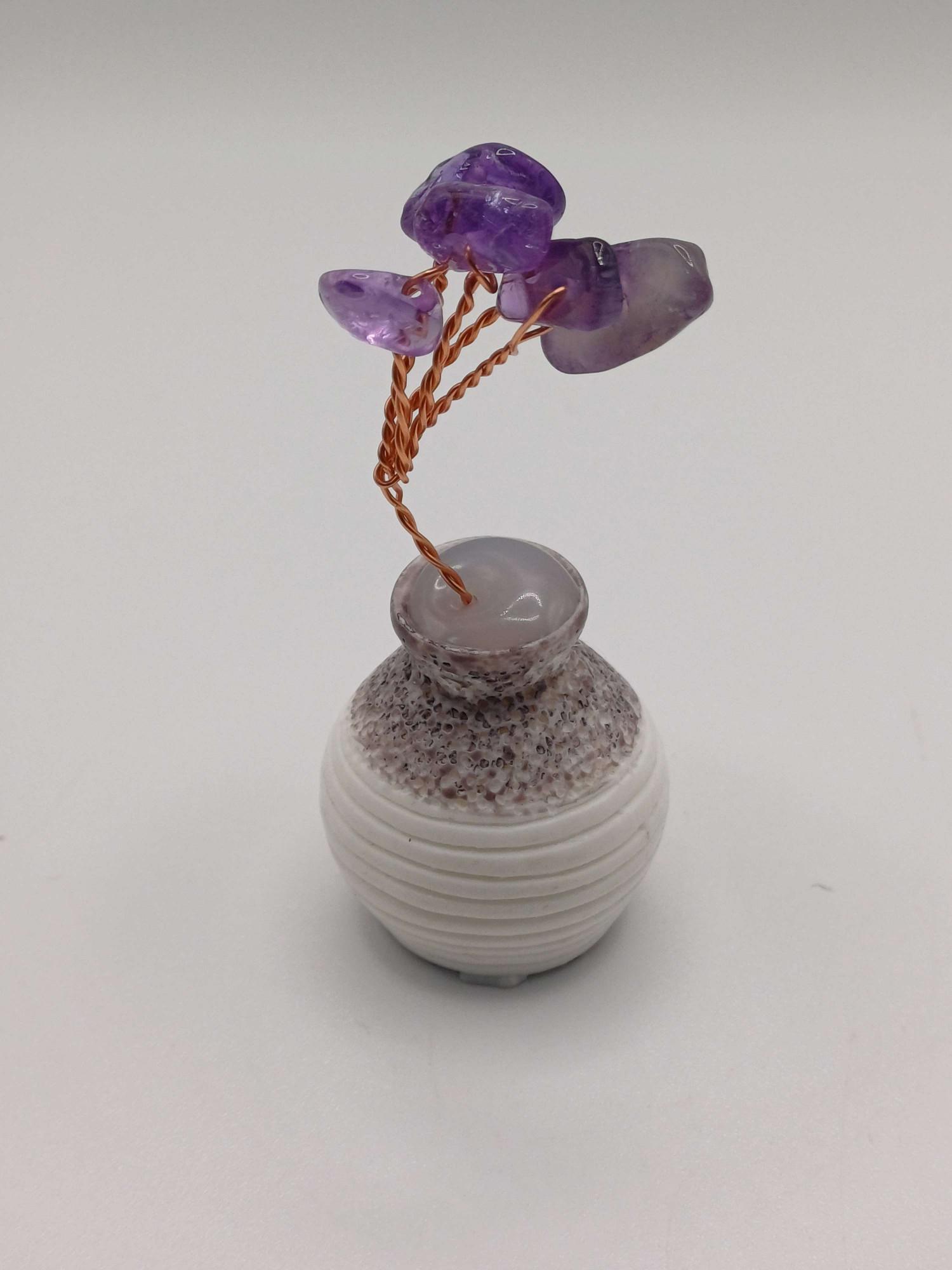 Mini Amethyst Tree of Life in a Pot