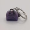 Natural Amethyst Carved Handbag Keyring