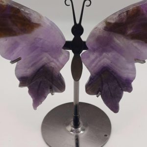 Natural Amethyst Crystal Butterfly Stand