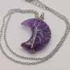 Natural Carved Amethyst Moon Pendant