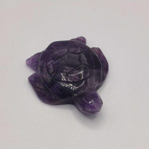 Natural Carved Amethyst Turtle Figurine