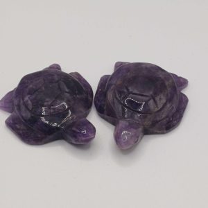 Natural Carved Amethyst Turtle Figurines