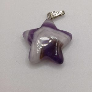 Polished Amethyst Star Pendant