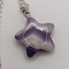 Polished Amethyst Star Pendant with Chain