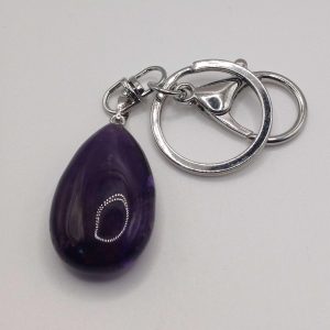 Polished Amethyst Waterdrop Keyring