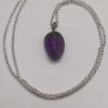 Tumbled Amethyst Stone Pendant with Chain